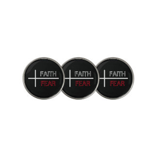 Faith Over Fear Christian Cross Golf Ball Marker