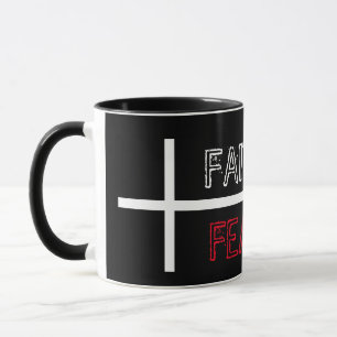 Faith Over Fear Christian Cross Mug