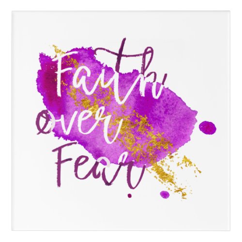 Faith Over Fear Christian Scripture Watercolor Art