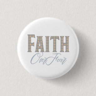 Faith Over Fear Christian Typography Design Button