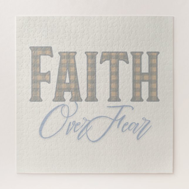 Faith Over Fear Christian Typography Design Jigsaw Puzzle (Vertical)