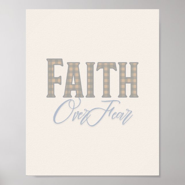 Faith Over Fear Christian Typography Design Poster (Front)