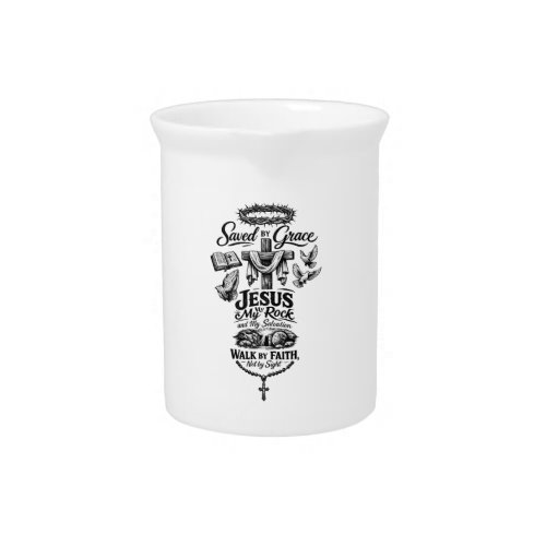 Faith Over Fear Christian Vintage Design Beverage Pitcher