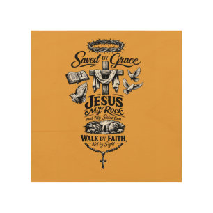 Faith Over Fear Christian Vintage Design Wood Wall Art