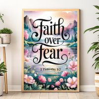 Faith Over Fear – Christian Wall Art for Women