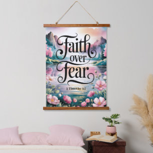Faith Over Fear Christian Women Wall Hanging Tapestry