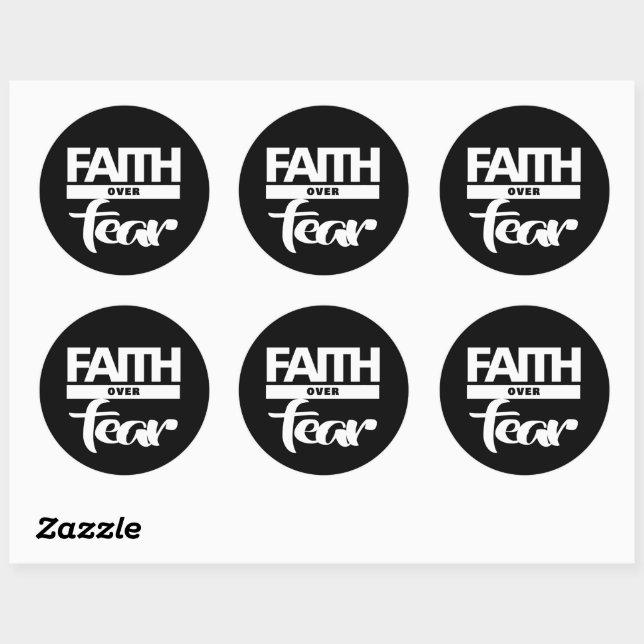 Faith Over Fear Classic Round Sticker (Sheet)