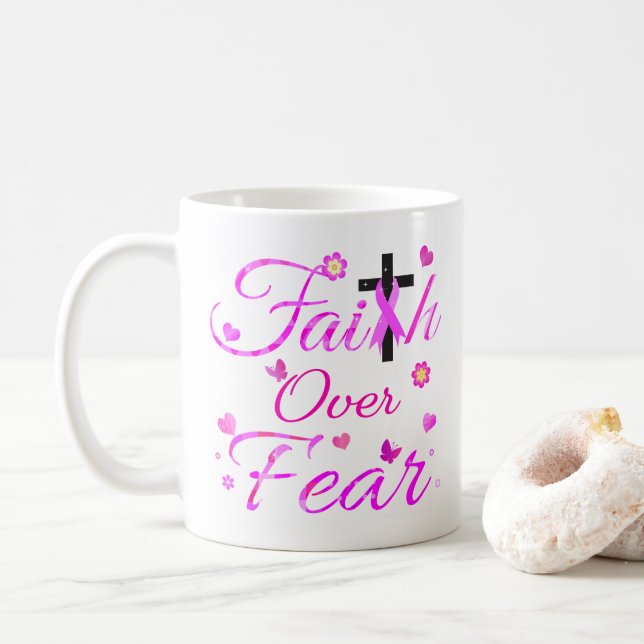 Faith Over Fear Coffee Mug (With Donut)