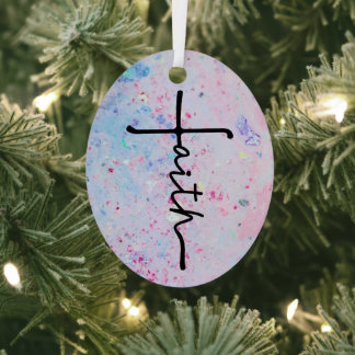 Faith Over Fear Cross Car Hanger Metal Ornament