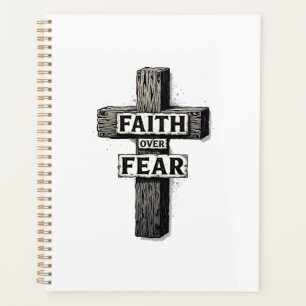 Faith Over Fear Cross Vintage Engraving Shirt (1) Planner