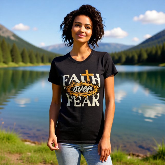 Faith Over Fear Crown of Thorns Black T-Shirt (Creator Uploaded)