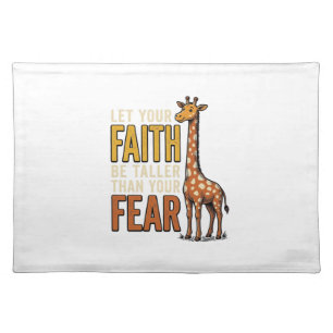 Faith Over Fear Giraffe Vintage Christian Shirt_1 Cloth Placemat