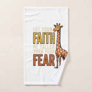 Faith Over Fear Giraffe Vintage Christian Shirt_1 Hand Towel