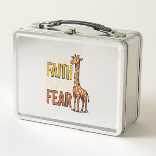 Faith Over Fear Giraffe Vintage Christian Shirt_1 Metal Lunch Box