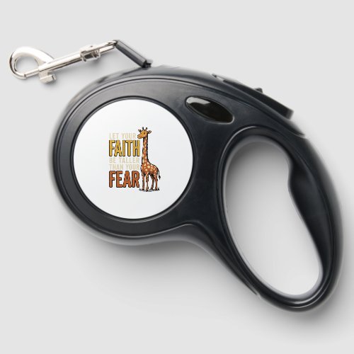 Faith Over Fear Giraffe Vintage Christian Shirt_1 Retractable Pet Leash