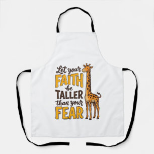 Faith Over Fear Giraffe Vintage Christian Shirt De Apron