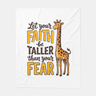 Faith Over Fear Giraffe Vintage Christian Shirt De Fleece Blanket