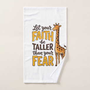 Faith Over Fear Giraffe Vintage Christian Shirt De Hand Towel