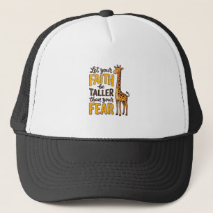 Faith Over Fear Giraffe Vintage Christian Shirt De Trucker Hat