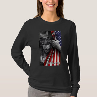 Faith Over Fear God Jesus Christian Flag T-Shirt