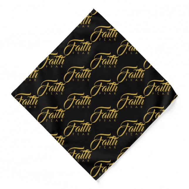 Faith Over Fear Gold and Black Bandana (Front)