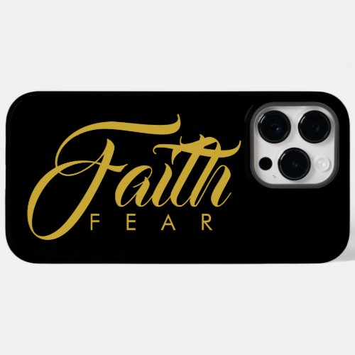 Faith Over Fear Gold and Black Case_Mate iPhone 14 Pro Max Case