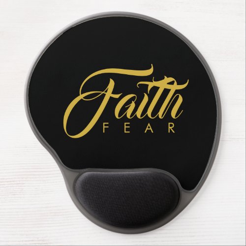 Faith Over Fear Gold and Black Gel Mouse Pad