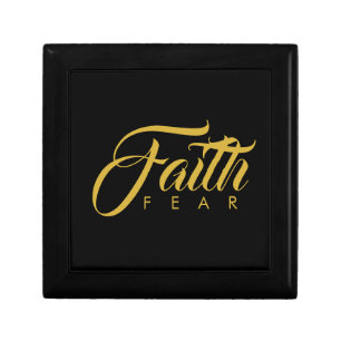 Faith Over Fear Gold and Black Gift Box