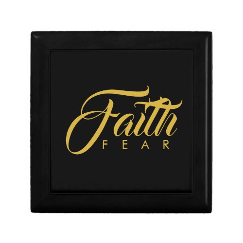 Faith Over Fear Gold and Black Gift Box