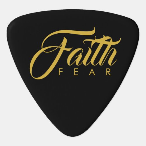 Faith Over Fear Gold and Black Guitar Pick