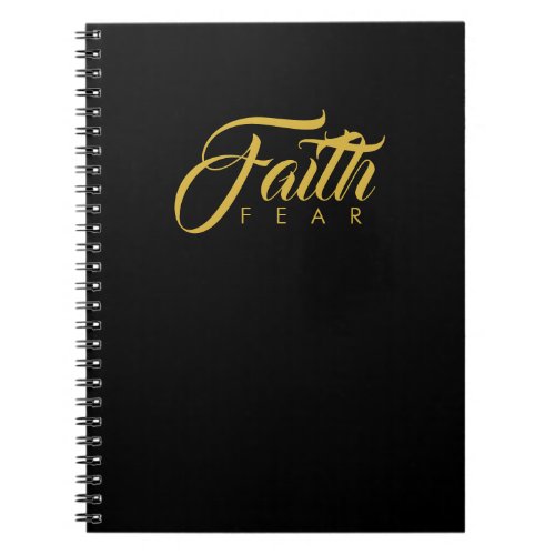 Faith Over Fear Gold and Black Notebook