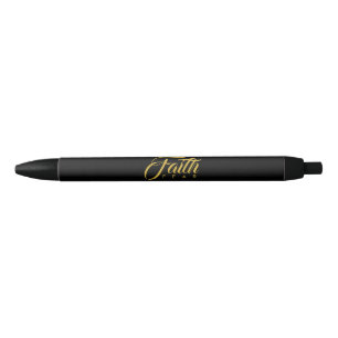 Faith Over Fear Gold and Black Pen