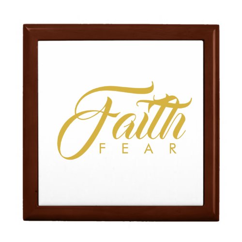 Faith Over Fear Gold and White Gift Box