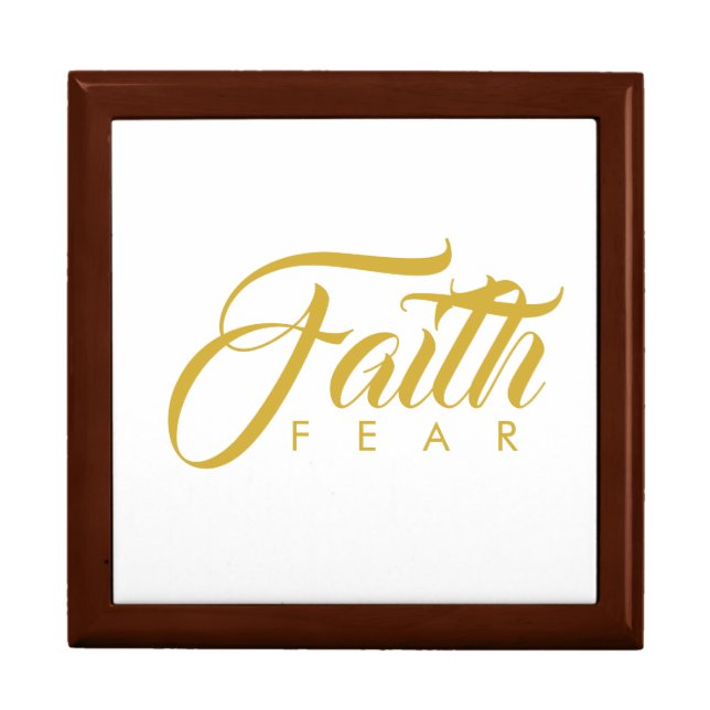 Faith Over Fear Gold and White Gift Box (Front)