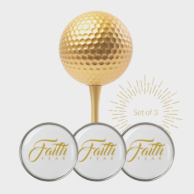 Faith Over Fear Gold and White Golf Ball Marker (Creator Uploaded)
