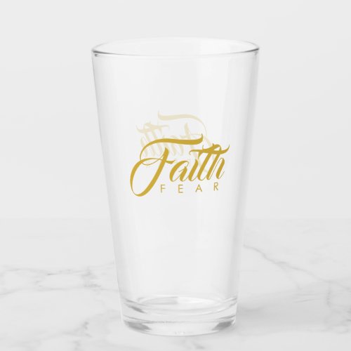 Faith Over Fear Gold Graphic Glass