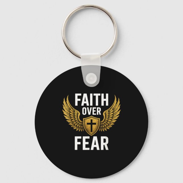 Faith Over Fear Gold  Keychain (Front)