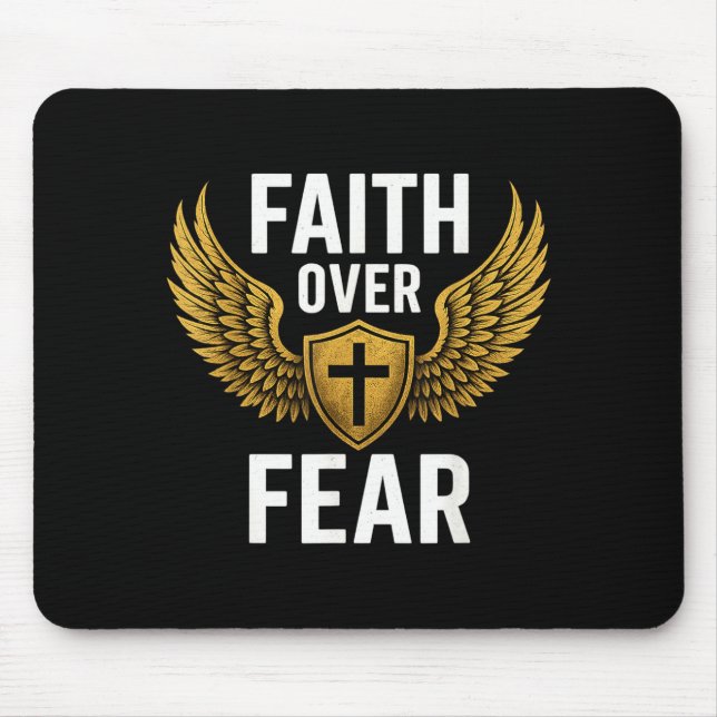 Faith Over Fear Gold  Mouse Pad (Front)