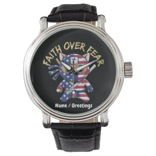 Faith Over Fear Inspirational Christian Customized Watch