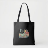 Faith Over Fear Modern Christian Tote Bag, Zazzle