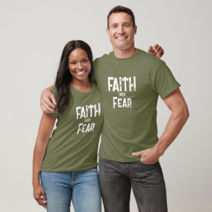 Faith Over Fear Jesus QR Code Scripture Christian T-Shirt