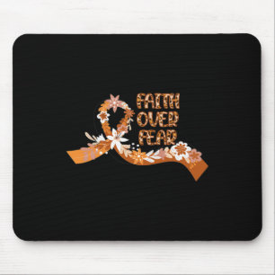 Faith Over Fear Leopard Leukemia Awareness Warrior Mouse Pad