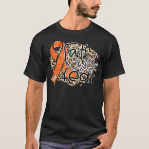 Faith Over Fear Leopard Leukemia Awareness Warrior T-Shirt