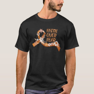 Faith Over Fear Leopard Leukemia Awareness Warrior T-Shirt
