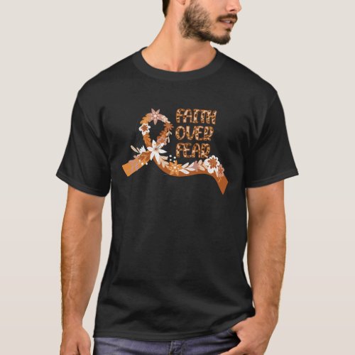 Faith Over Fear Leopard Leukemia Awareness Warrior T_Shirt