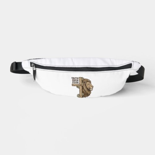 Faith Over Fear Lion Cross Vintage Christian Shirt Fanny Pack