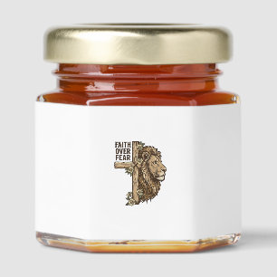 Faith Over Fear Lion Cross Vintage Christian Shirt Honey Jar Favors