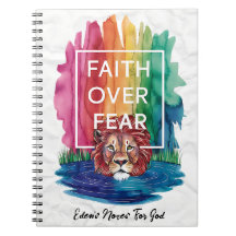Faith Over Fear Lion – Custom Christian Journal