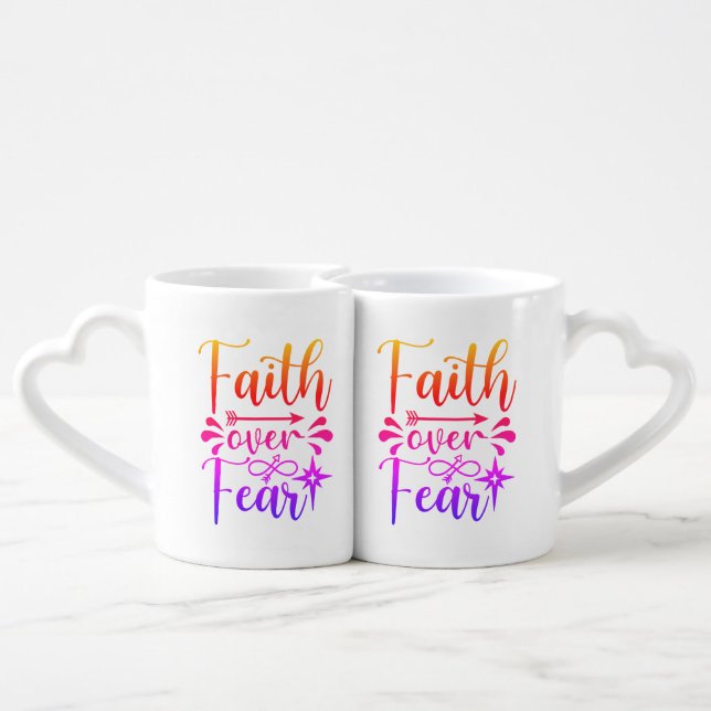 Faith Over Fear Lovers' mug (Back Nesting)
