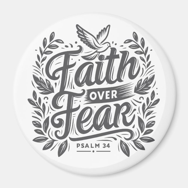 Faith over fear magnet (Front)